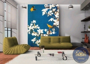 Mẫu Tranh 3D dán tường cây và chim đẹp tuyệt vời khiến bạn không thể rời mắt
