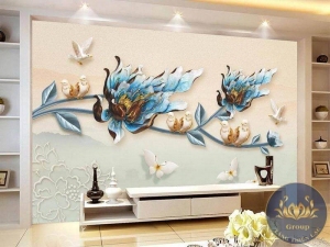 900 Mẫu Tranh 3D dán tường hoa hiện đại lá xanh đẹp tuyệt vời khiến bạn không thể rời mắt