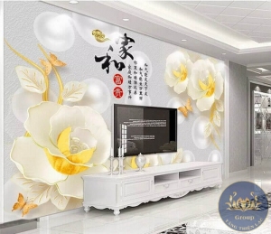 999 Mẫu Tranh 3D dán tường hoa ngọc trai đẹp tuyệt vời khiến bạn không thể rời mắt