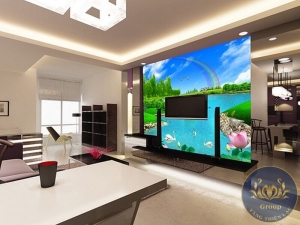 999 Mẫu Tranh 3D dán tường hồ nước và đôi thiên nga đẹp tuyệt vời khiến bạn không thể rời mắt