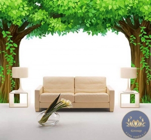 Tranh phòng khách vòm Cây Xanh đẹp mát mẻ