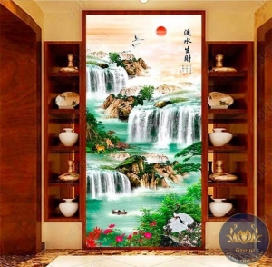 Tranh phòng khách Sơn Thủy mang sự hưng thịnh cho gia chủ