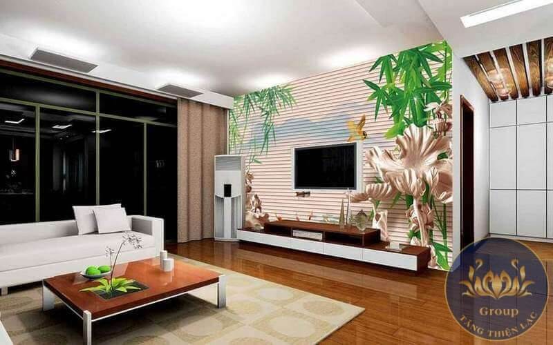 Tranh dán tường phòng khách hoa sen đẹp nhất TP HCM