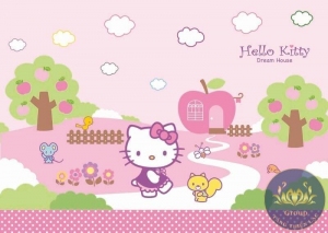 Hình dán tường 3D Hello Kitty phòng ngủ bé gái Quận Thủ Đức đẹp nhất ai cũng khen