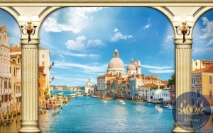 Tranh cửa sổ cảnh đẹp nước Ý thơ mộng và lãng mạn
