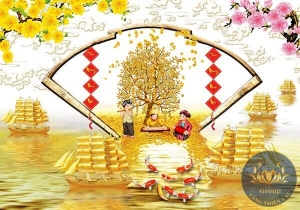 Top 10 Tranh dán tường 3D Thuận buồm xuôi gió cây tài lộc
