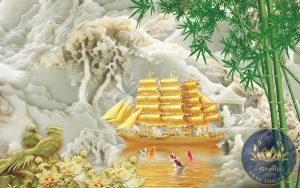 Tranh Thuận buồm xuôi gió ngọc bích xanh đẹp ai cũng khen