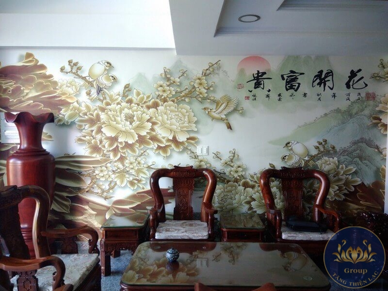Thi công Tranh Phòng khách Biệt Thự tại Quận Bình Tân Giá Trị Đẳng Cấp không gian 