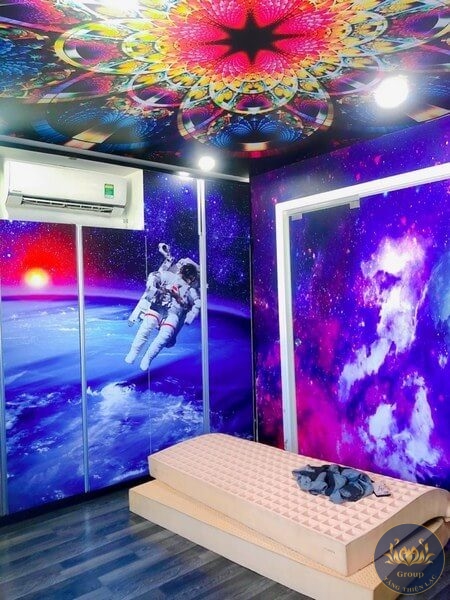 Thi công Tranh 5D, Giấy dán tường 3D phòng ngủ tại Mộc Hóa