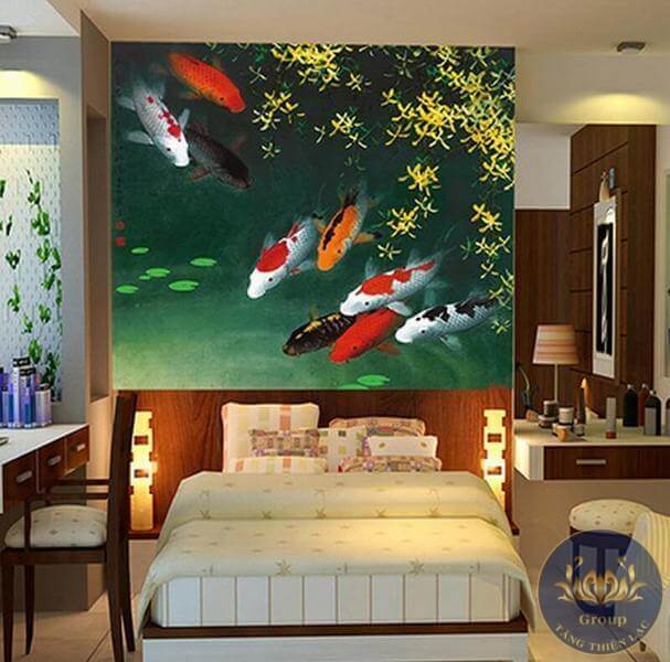 Tranh cá chép phòng ngủ mang lại phong thủy cho gia chủ